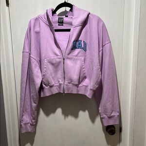 MADHAPPY x Gap crop zip up hooded sweatshirt